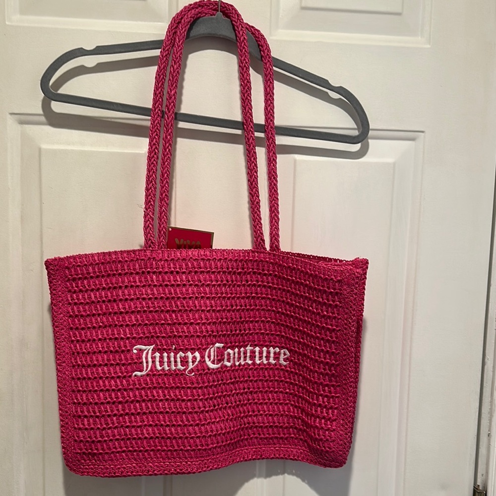 NWT Juicy Couture Straw Tote Bag